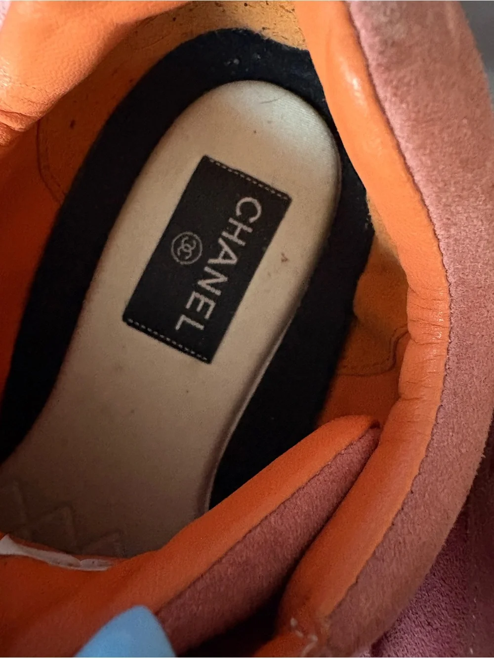 CHANEL Pink and Rose Suede Low-Top Sneakers